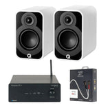 Tangent Bluetooth Ampster + Q Acoustics 5010 Bookshelf Speakers HiFi Systems Tangent White 