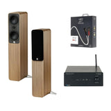 Tangent Bluetooth Ampster + Q-Acoustics 5040 Floorstanding Speakers HiFi Systems Tangent Oak 