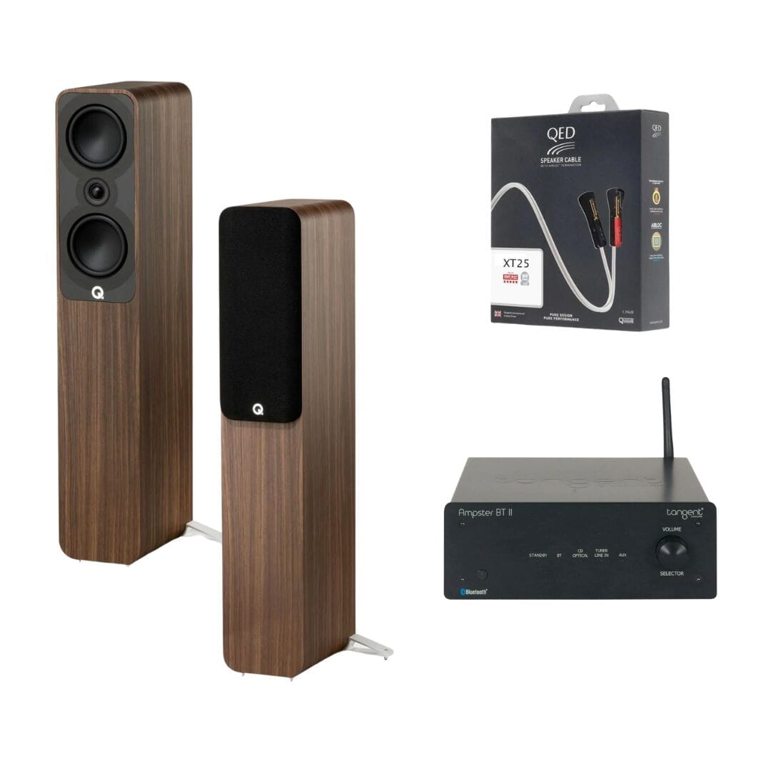 Tangent Bluetooth Ampster + Q-Acoustics 5040 Floorstanding Speakers HiFi Systems Tangent Rosewood 