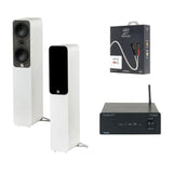 Tangent Bluetooth Ampster + Q-Acoustics 5040 Floorstanding Speakers HiFi Systems Tangent White 