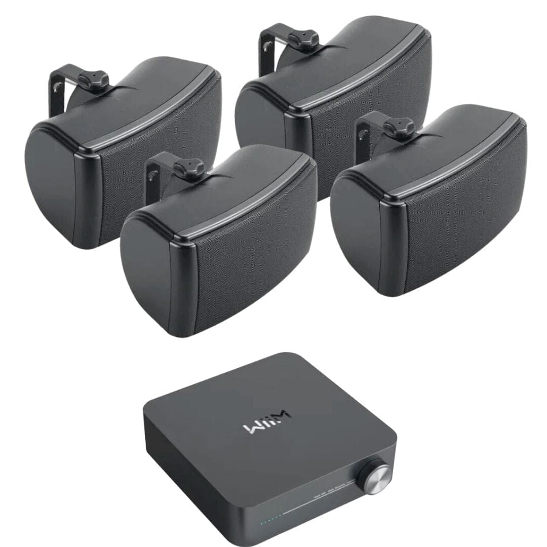 WiiM AMP WiFi & Bluetooth Speaker System with Q Acoustics 6.5" Outdoor Speakers Outdoor Speaker Systems WiiM Black TWO PAIRS 