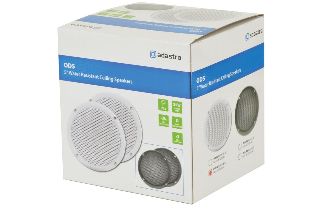 Adastra OD5-W8 OD Series 80W 5" Water Resistant Ceiling Speakers (Pair) Custom Install Speakers Adastra 