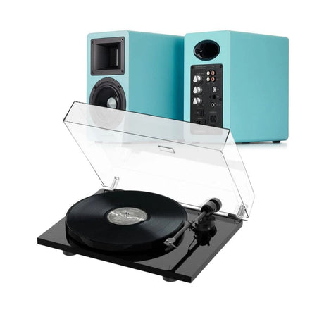 Airpulse A80 & Pro-Ject E1 Phono Turntable & Speaker Bundle Turntable Bundles AirPulse Blue Standard Black