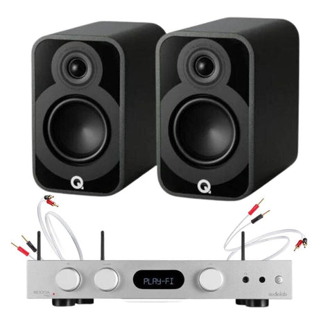 Audiolab 6000A Play Amplifier + Q Acoustics 5010 Bookshelf Speaker Pair Bundle Bookshelf Speakers Q Acoustics Black Silver 