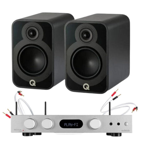 Audiolab 6000A Play Amplifier + Q Acoustics 5020 Bookshelf Speaker Pair Bundle Bookshelf Speakers Q Acoustics Black Silver 