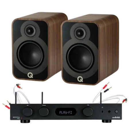 Audiolab 6000A Play Amplifier + Q Acoustics 5020 Bookshelf Speaker Pair Bundle Bookshelf Speakers Q Acoustics Rosewood Black 