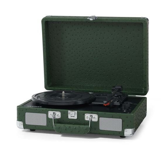 Crosley Cruiser Deluxe Plus Portable Record Player with Bluetooth Turntables Crosley Green Ostrich 
