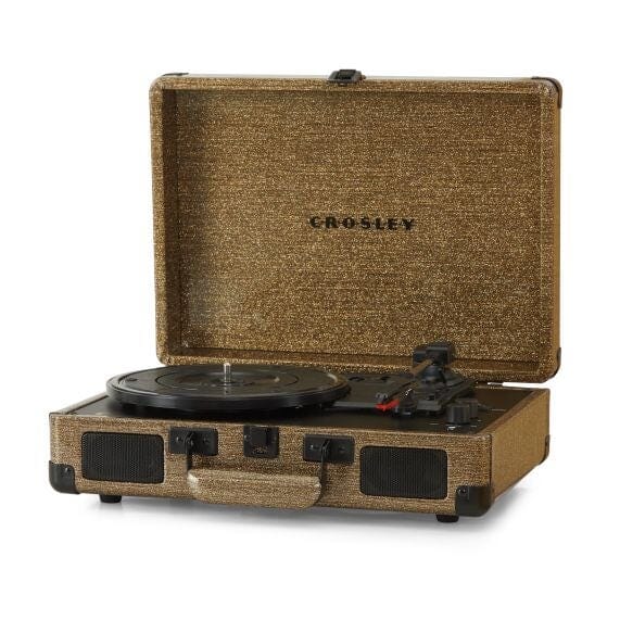 Crosley Cruiser Deluxe Plus Portable Record Player with Bluetooth Turntables Crosley Soft Gold 
