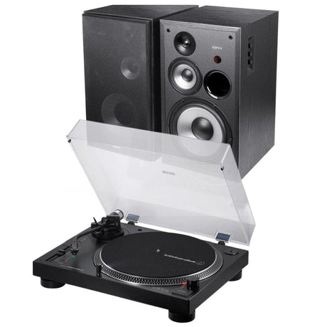 Edifier R2850DB & Audio-Technica AT-LP120XBT Bluetooth Turntable with Bluetooth Bookshelf Speakers Turntable Bundles Audio Technica USB 