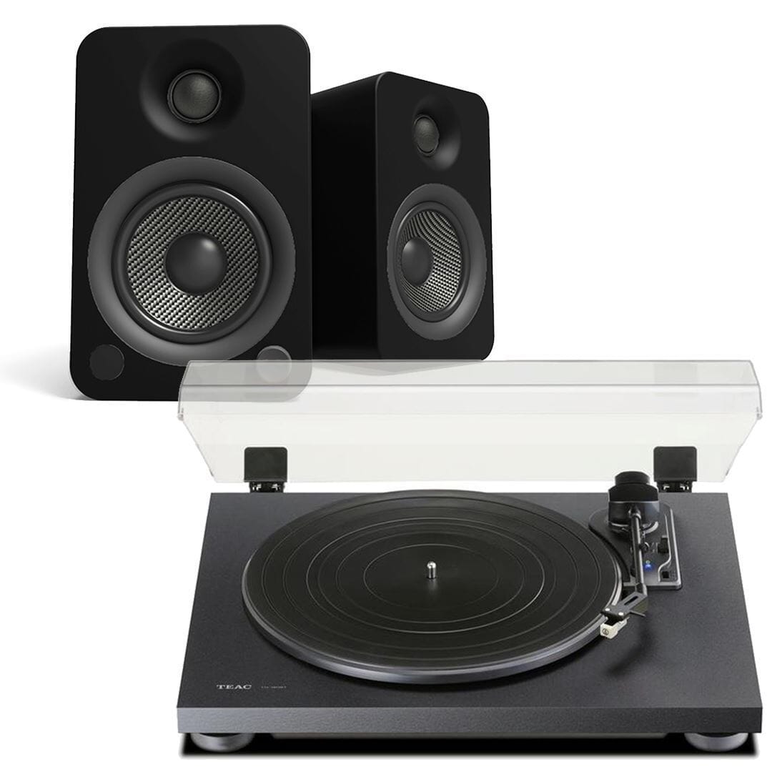 Kanto Audio YU4 Bluetooth Speaker & TEAC TN-180BT Turntable & Speaker Bundle Turntable Bundles TEAC Black Black 