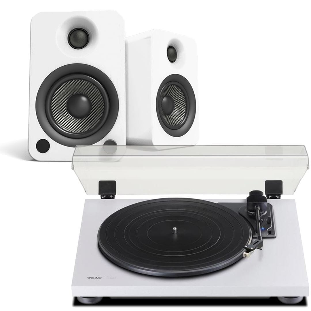 Kanto Audio YU4 Bluetooth Speaker & TEAC TN-180BT Turntable & Speaker Bundle Turntable Bundles TEAC White White 