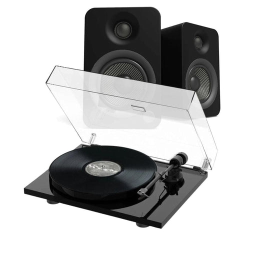 Kanto Audio YU4 & Pro-Ject E1 Phono Turntable & Speaker Bundle TECH4 Black Standard Black
