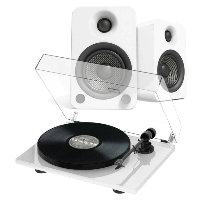 Kanto Audio YU4 & Pro-Ject E1 Phono Turntable & Speaker Bundle TECH4 White Standard White
