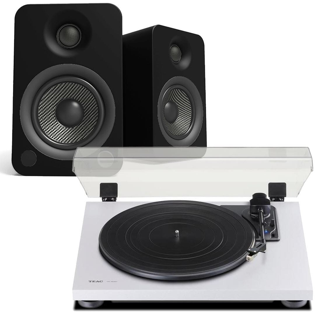 Kanto Audio YU6 Bluetooth Speaker & TEAC TN-180BT Turntable & Speaker Bundle Turntable Bundles TEAC Black White 