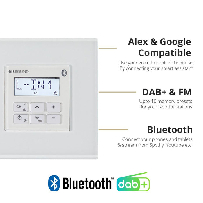 KB Sound In Wall Premium FM/DAB Radio & Bluetooth Ceiling Speaker System (2.5" - 5") In Ceiling Speaker Systems KB Sound 