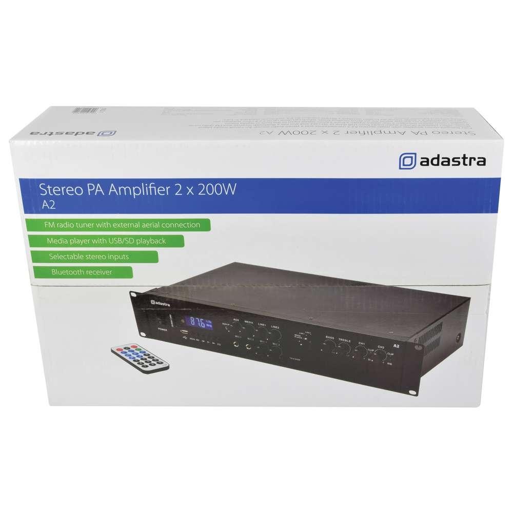 [OPEN BOX] Adastra A2 200W Stereo Amplifier with FM Radio/Bluetooth & Media Player Clearance Adastra 