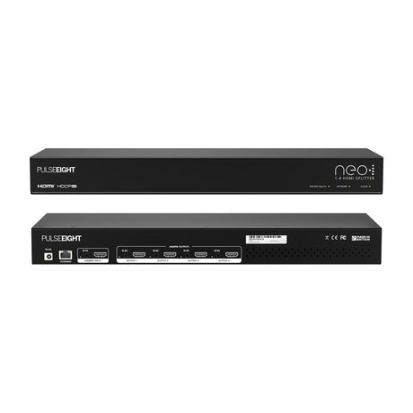 Pulse Eight neo 1 x 4 HDMI Splitter - 4K 4:4:4 60Hz, Automatic EDID Management, IR & Full CEC Control HDMI Distribution Pulse Eight 
