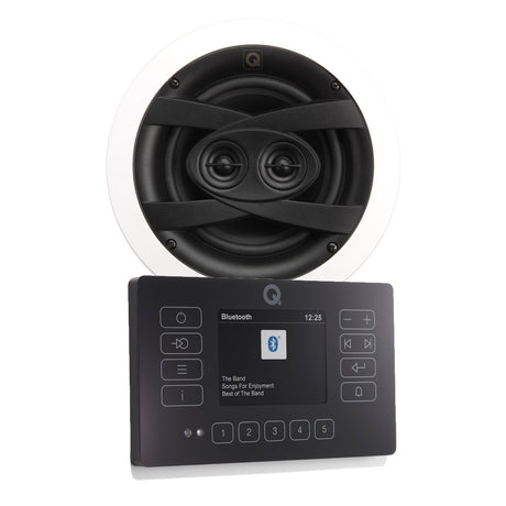 Q Acoustics E120 Bathroom Ceiling Speaker HiFi System with Bluetooth/DAB+/FM In Ceiling Speaker Systems Q Acoustics Black Single 