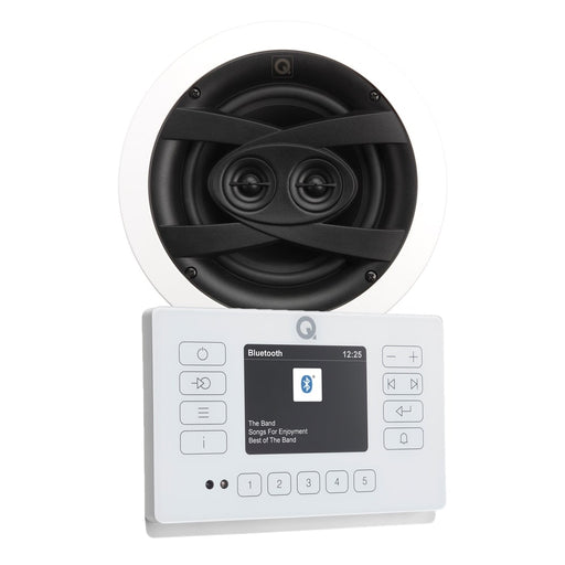Q Acoustics E120 Bathroom Ceiling Speaker HiFi System with Bluetooth/DAB+/FM In Ceiling Speaker Systems Q Acoustics White Single 