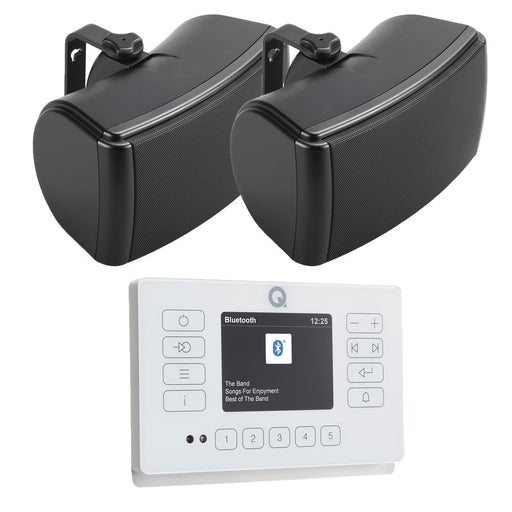 Q Acoustics E120 Outdoor Speaker HiFi System with Bluetooth/DAB+/FM Outdoor Speaker Systems Q Acoustics White Black 