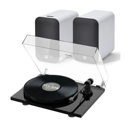 Q Acoustics M20 & Pro-Ject E1 Phono Turntable & Speaker Bundle Turntable Bundles Pro-Ject Black White 