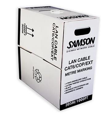 SAMSON Pure Copper External CAT6 Network Cable - Black - 100m - 305m Cables SAMSON 305m 