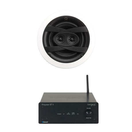 Tangent Ampster BT II Bluetooth Amplifier with Q Acoustics 6.5" Stereo Bathroom Ceiling Speaker Ceiling Speaker Systems Tangent 