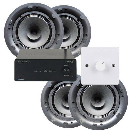 Tangent Ampster BT II Bluetooth Speaker System with 4 x 6.5" Ceiling Speakers & In Wall Selector Switch Ceiling Speaker Systems Tangent 