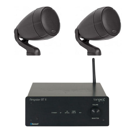 Tangent Ampster BT II with Polk Audio Atrium SAT300 Outdoor Speakers Outdoor Speaker Systems Tangent One Pair 