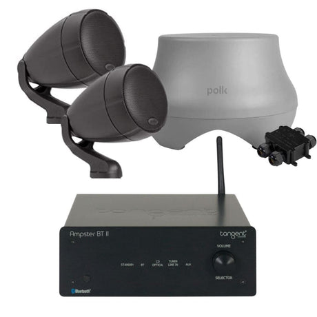 Tangent Ampster BT II with Polk Audio Atrium SAT300 Outdoor Speakers + Subwoofer Outdoor Speaker Systems Tangent Grey 