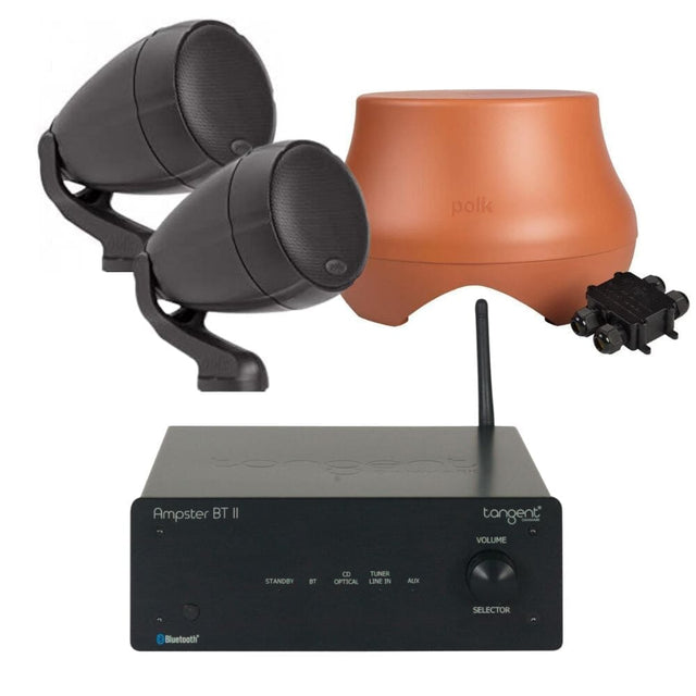 Tangent Ampster BT II with Polk Audio Atrium SAT300 Outdoor Speakers + Subwoofer Outdoor Speaker Systems Tangent Terracotta 