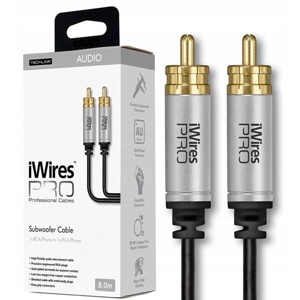 Techlink 711058 iWires PRO High-Fidelity Subwoofer Cable - 8m Interconnects Techlink 