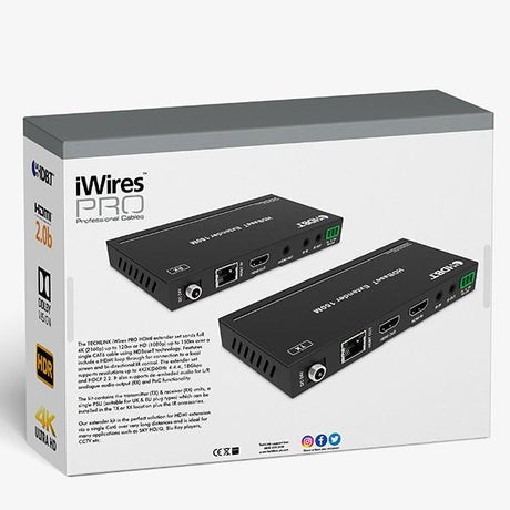 Techlink iWires PRO HDBaseT HDMI 2.0b Extender Set - 4K 60Hz 4:4:4 - 120m HDMI Distribution Techlink 