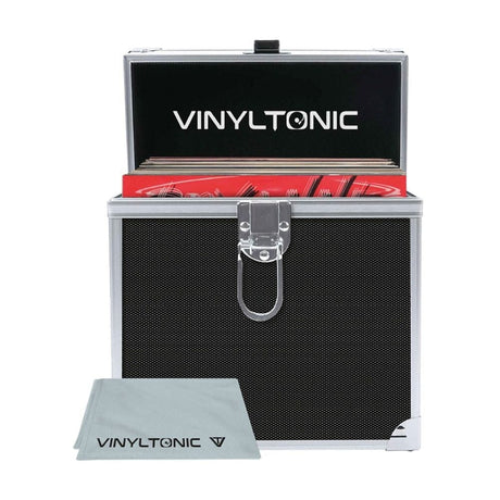 Vinyl Tonic 7" Vinyl Storage Case + FREE Record Cloth Turntable Accessories Vinyl Tonic Black 