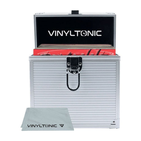 Vinyl Tonic 7" Vinyl Storage Case + FREE Record Cloth Turntable Accessories Vinyl Tonic Silver 