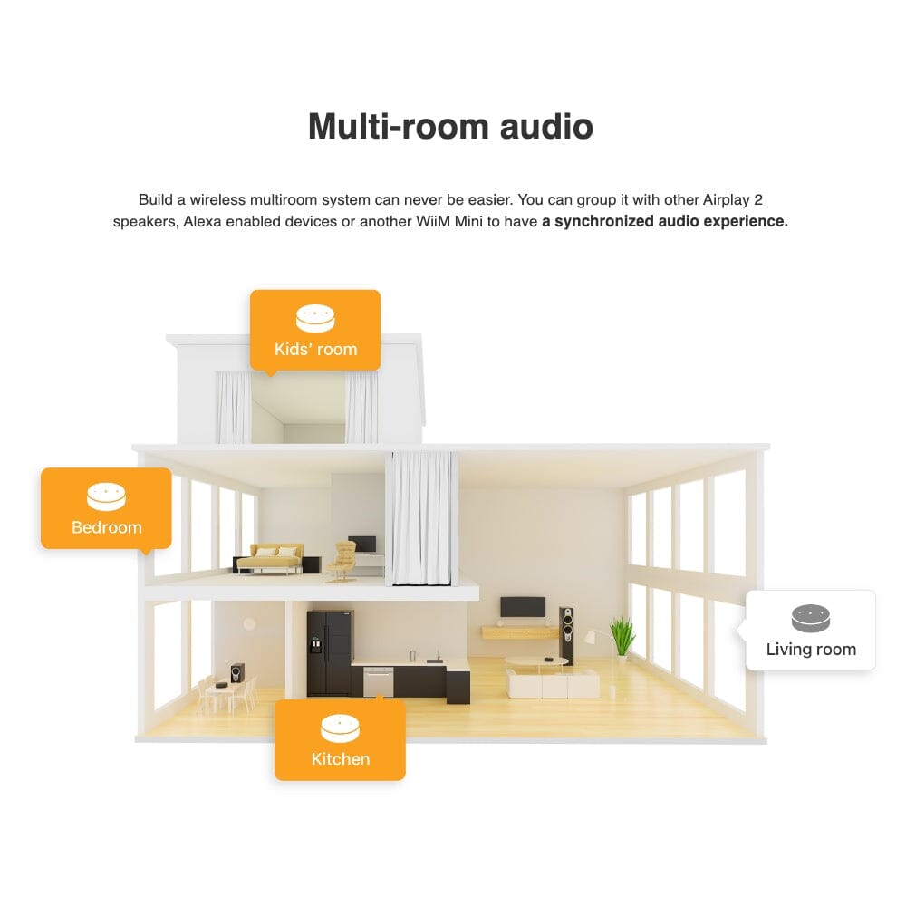 WiiM Mini Wifi Music Player Wireless Audio Streaming Multiroom Stereo  Receiver